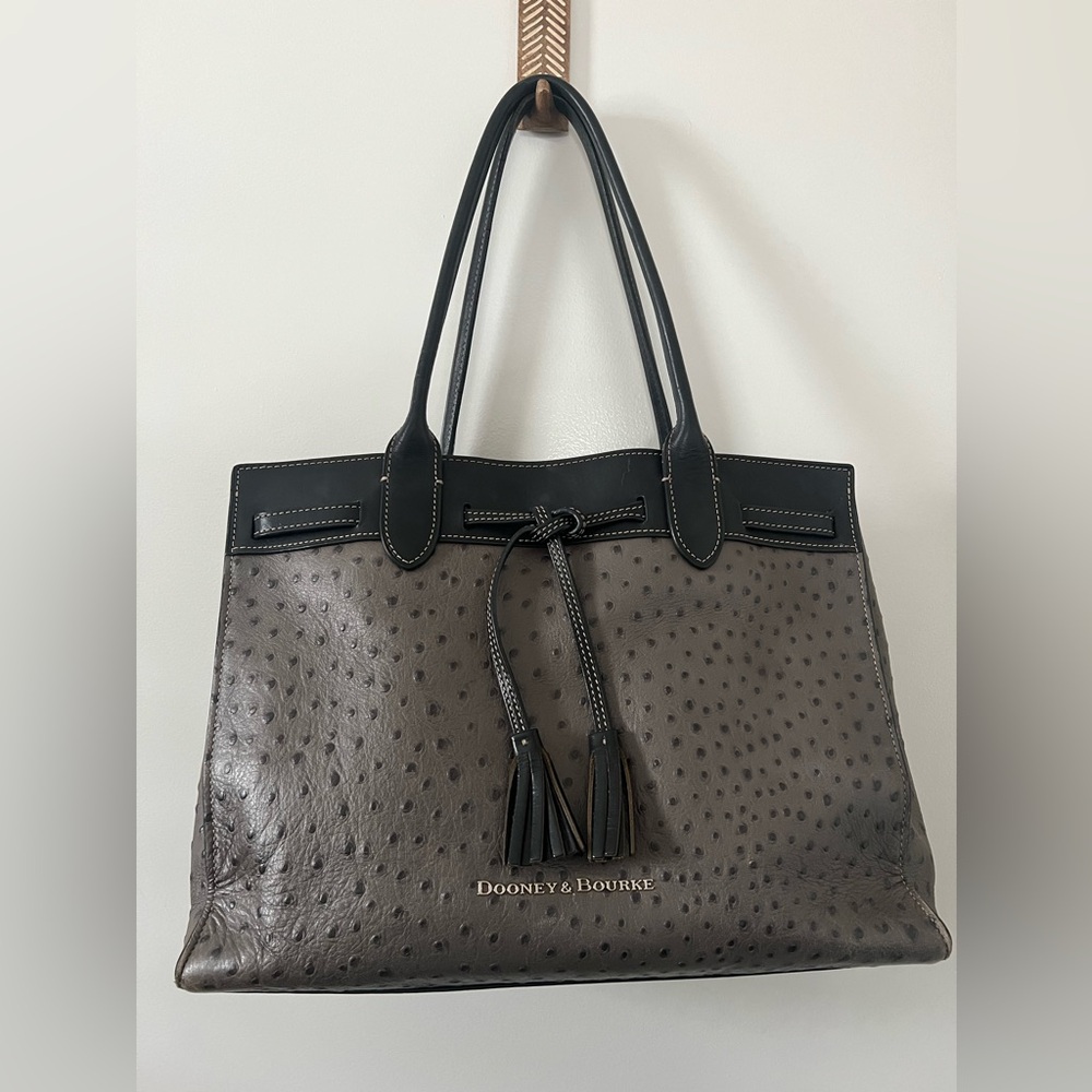 Dooney and Bourke Ostrich Embossed Ariel Tote Sachel
